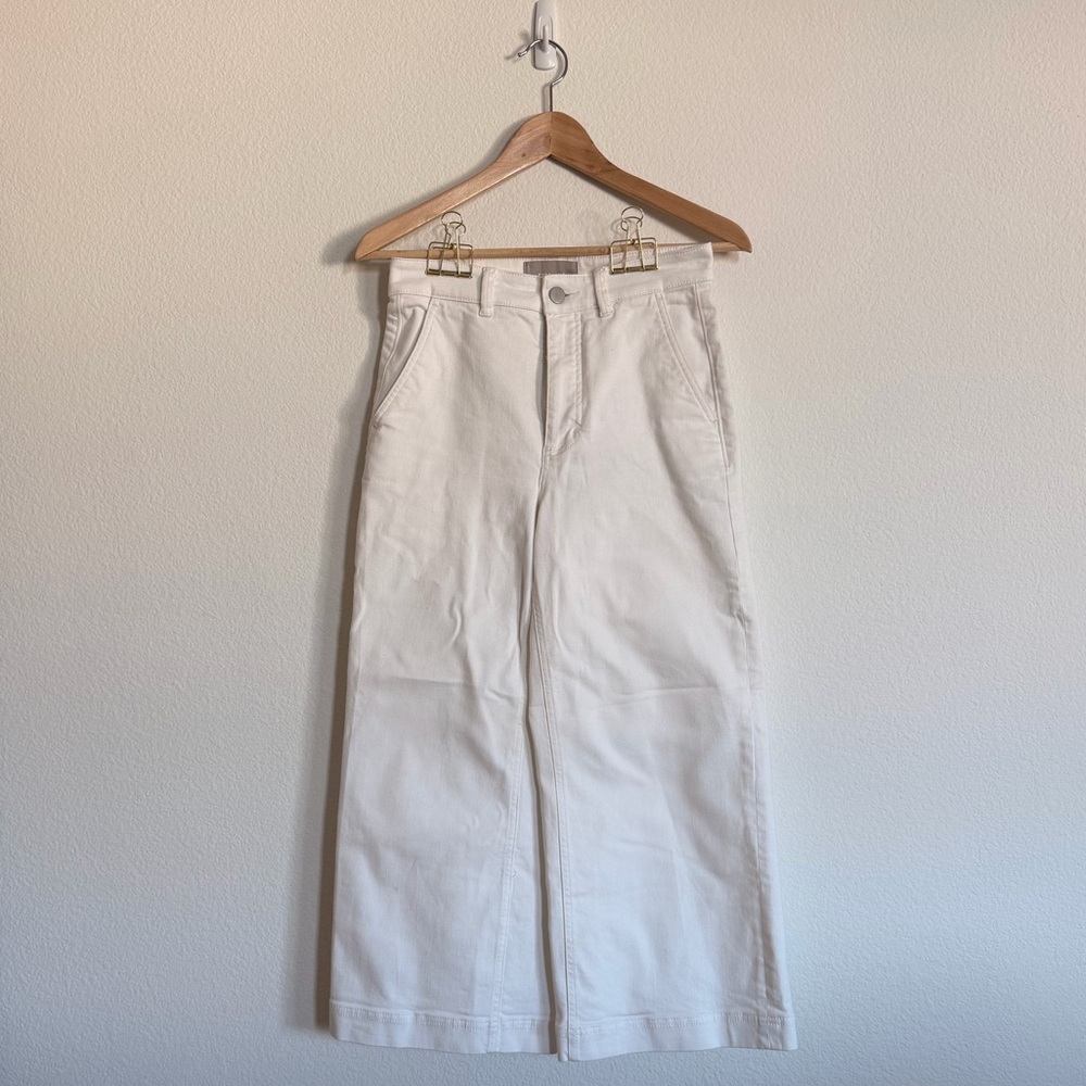 Everlane Women's Cream Wide Leg Cropped Pants